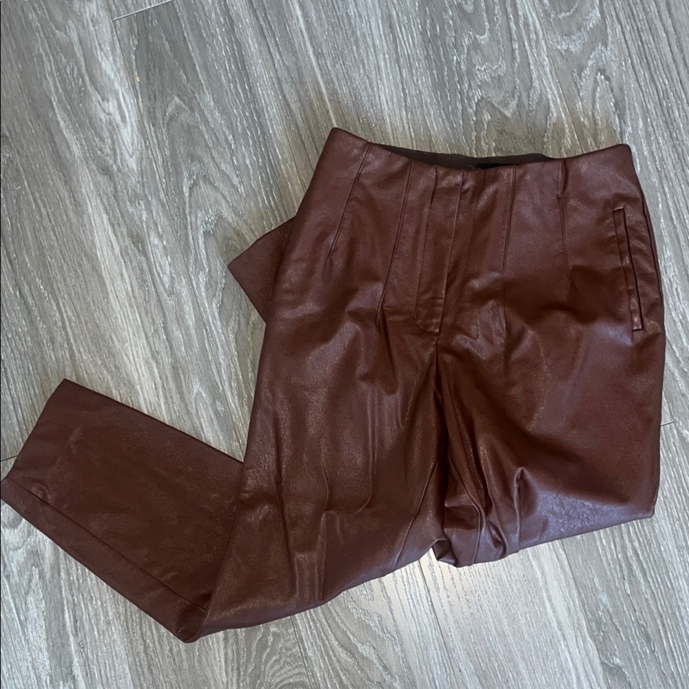 Express Brown Faux Leather Pants